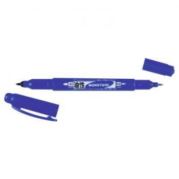 Rotulador Tombow Mono Twin Permanente Doble Punta Fina y Gruesa Color Azul OS-TME15 4003198111288