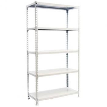 Estantería Metálica SimonRack Megaplus, 2000x1200x500 mm, 5 Baldas, Soporta 200 kg por balda, Color Blanco