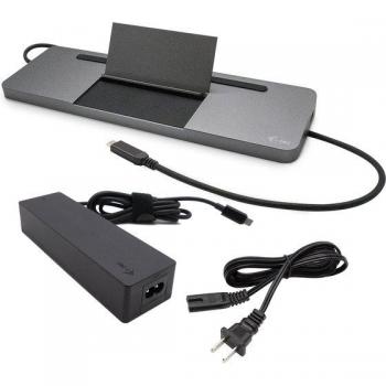 Estación de Acoplamiento Ergonomica i-tec Metal USB-C 4K con 3 Pantallas, Carga Power Delivery 85W y Cargador Universal 100W