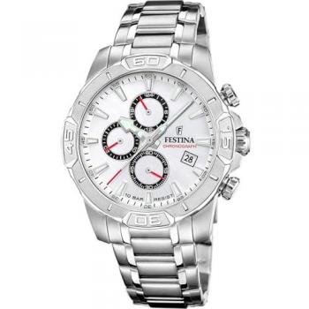Reloj de Hombre Festina Timeless Chronograph F20704/1, Acero Inoxidable, Analógico, Cronógrafo, Correa Plateada