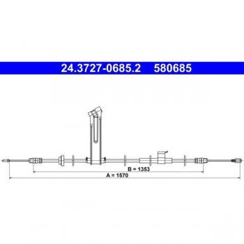 Cable de freno de mano ATE 24.3727-0685.2