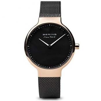 Bering Max René Women's Analog Quartz Watch 31mm Black Rose Gold Stainless Steel Sapphire Crystal