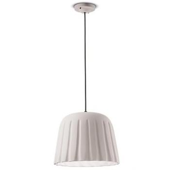 Lámpara Colgante Madame Gres de Cerámica, Altura 30 cm, Blanca