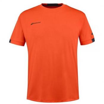 Camiseta Babolat Play Crew de Manga Corta Roja y Negra