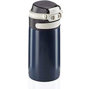Taza Térmica Flip Leifheit 350 ml Acero Inoxidable Azul Oscuro con Tapón Antifugas