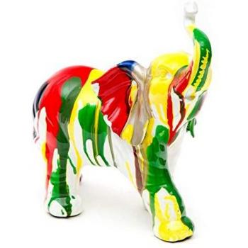 Figura decorativa elefante de poliresina multicolor 25x12x24 cm Kuatéh
