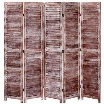 vidaXL Parrilla de 5 Paneles Marrón 175 x 165 cm Madera
