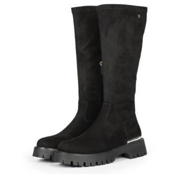 Botas de mujer aterciopeladas Gioseppo con detalle metálico y suela track Enying Black