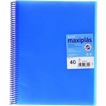 Grafoplas 39834030. Carpeta con 40 fundas A4 con sobre. Color azul, Modelo Maxiplás
