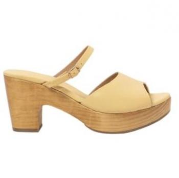 Zuecos de Piel Neosens para Mujer S3273 Amarillo con Tacón de 8cm - Casual 2024