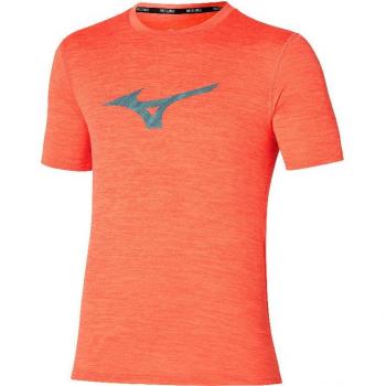 Camiseta técnica de manga corta Mizuno Core RB para hombre en color naranja