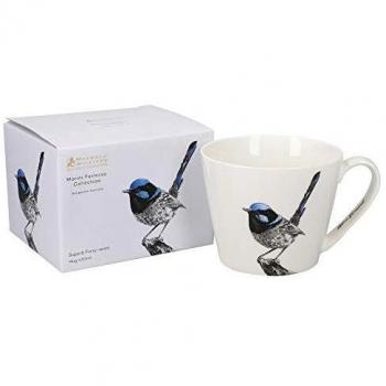 Maxwell & Williams Marini Ferlazzo Birds Taza con Diseño de Maluro Soberbio Australiano de Porcelana Fina, 450 ml – Blanco