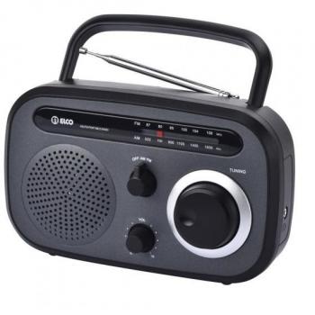 Radio Portátil Elco AM/FM con Control de Sintonía y Entrada de Auriculares