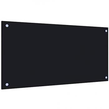 vidaXL Protector Salpicaduras Cocina Vidrio Templado Negro 80x40cm Protección Herramientas Accesorios Protección Grasa al Cocinar Fiable Práctico