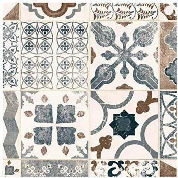 Suelo de PVC Lino Imitación Baldosas de Cemento Natural 3m x 6m