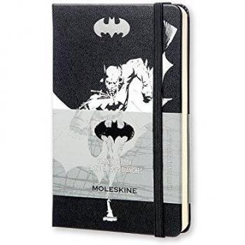 Moleskine 11300 - Cuaderno de hojas rayadas, negro y blanco - Diario Batman Tapa Dura