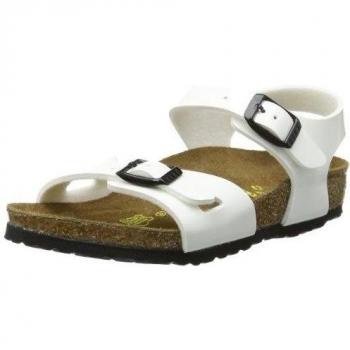 Birkenstock Rio - Sandalias de vestir para niñas, color blanco, talla 38