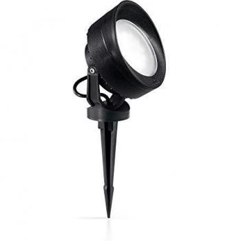 Lámpara de pie exterior Ideal Lux Tommy con foco LED negro, 1 bombilla, IP66, incluye estaca para anclaje en el suelo