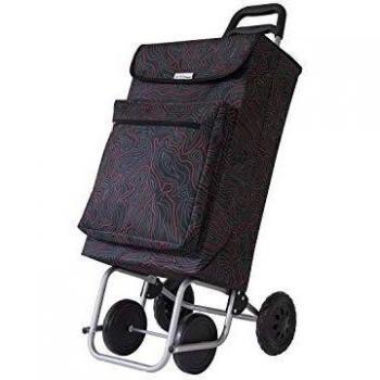 Amig - Carro de la Compra Termo Modelo 5 | 4 Ruedas | Color Negro Estampado | Capacidad 48L | Carga máxima 15kg