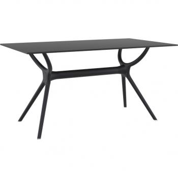 Air 180 Indoor and Outdoor Cafe and Bistro Rectangular Table - Black