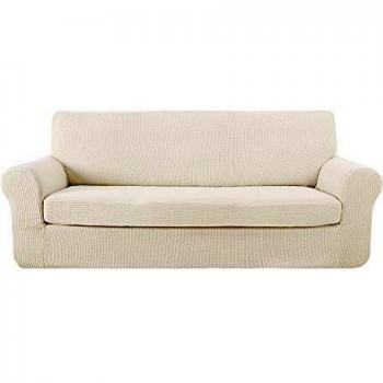 Deconovo Funda para Sofá Prodector del Mueble 4 Plazas 237 x 83 x 89 cm Blanco