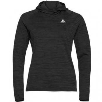 Camiseta técnica de manga larga para mujer Odlo Jersey Run Easy Warm (negro Melange)
