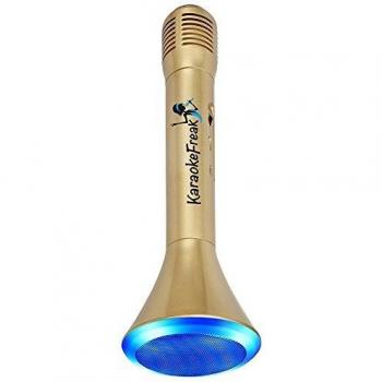 Sytech SYXK5CH - Micrófono Karaoke portátil inalámbrico con Bluetooth, Color Oro