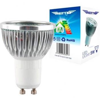 Retto - Bombilla led gu10 5w dicroica luz Fria 220v 480lumens Color 6500k