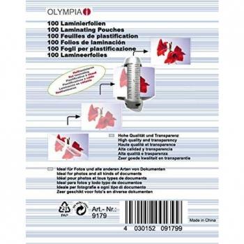 Olympia 9179 Fundas para plastificar, 125 Mic, para tarjetas de presentación, 100 unidades