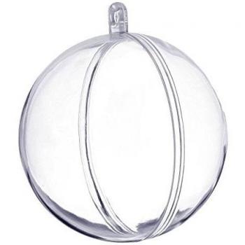 Pinzhi - 10x Plástica Vacío Bolas de Navidad Adornos de DIY Transparente Bolas para Decorar el Arbol de Navidad lleno de Dulces Chocolates y Regalos