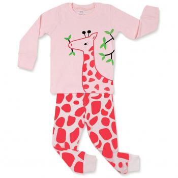 Elowel Ni?as Jirafa 2 piezas Conjunto de pijama 100% algod?n