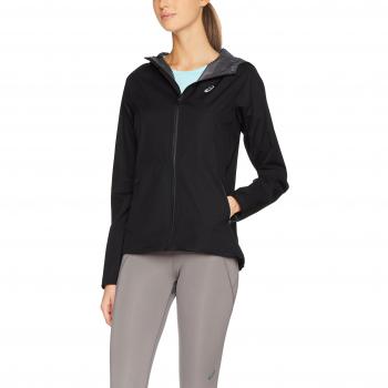 ASICS Waterproof Chaqueta Impermeable, Mujer, Negro
