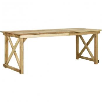 Mesa de jardín de madera de pino impregnada 200x79x75 cm
