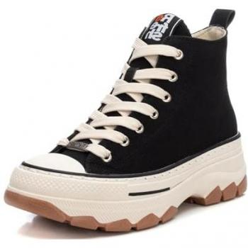 Zapatillas Altas Deportivas para Mujer con Cordones y Cremallera Lateral - Color Negro, Talla 38