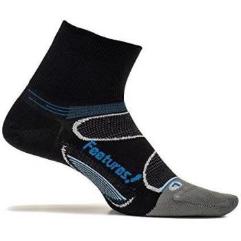 Feetures Elite Ultra Light - Quarter - Calcetines deportivos para correr para hombre y mujer - Negro - Small