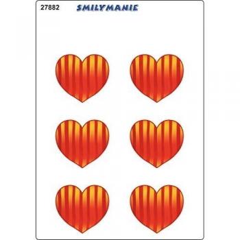 Sticker heart striped set of 6 150 x 105 mm