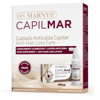 Pack Ahorro CAPILMAR - 60 Cápsulas + Loción Anticaída Marnys - Frena la Caída del Cabello - Protección Capilar - Devuelve la Firmeza y Brillo - Cuidado Intensivo