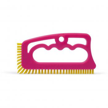 'fugenial tussinator® – Limited Edition – Color: Rosa con cerdas amarillas. cepillo para juntas para baño, cocina y hogar – Limpia eficaz para juntas azulejos y elimina moho oberflächlich.