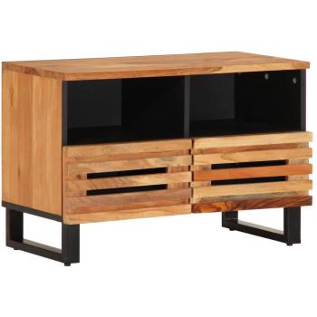 Mueble de TV madera maciza de acacia 70x34x46 cm Marrón