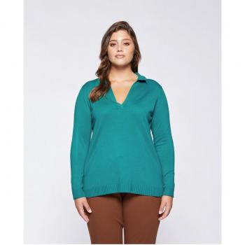 Jersey de mujer básico con cuello polo