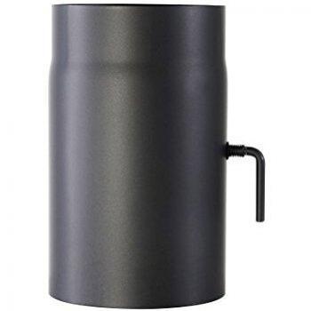 Kamino-Flam 331884, Tubo con Válvula para Chimenea, Acero, 15 x 0,2 x 25 , Gris, 2 Unidades