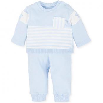 Conjunto de bebé niño Tutto Piccolo de dos piezas en azul cielo con bolsillo