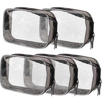chudian 5pcs Bolsa de Maquillaje Transparente PVC Bolsa de Aseo Portátil Cosméticos Organizador Impermeable con Cremallera para Vacación Baño y Viajes