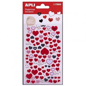 APLI Kids 17869 - Pegatinas Corazones textiles 1 hoja