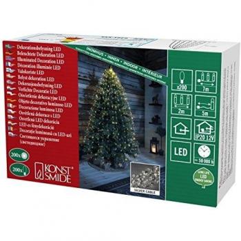 Espumillón LED Diamante 190 cm, plástico, plata