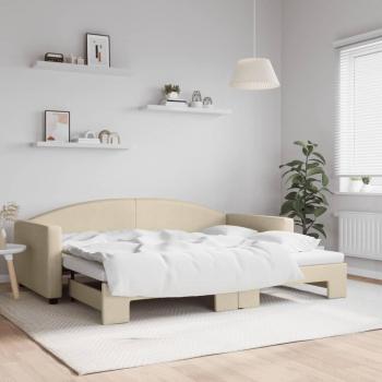 Sofá cama nido tela crema 90x200 cm vidaXL412709