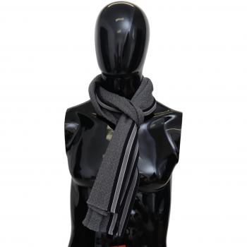 Signature Striped Gray Wool Scarf for Men by Missoni