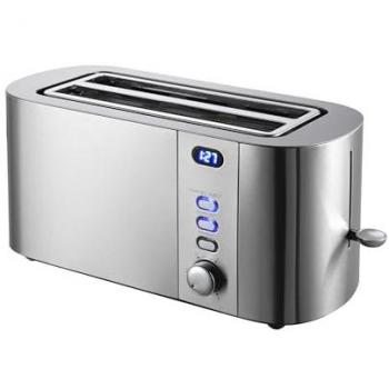 Tostador Digital Juanita Krunxo 1500W - 2 Ranuras Anchas, Autocentrado, Recalentar, Descongelar, Expulsión Automática y Bandeja Recogemigas