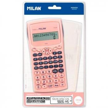 Calculadora científica Milan M240 Serie 1918 Rosa 240 Funciones Carcasa Protectora Translúcida Pantalla de 2 Líneas Blíster