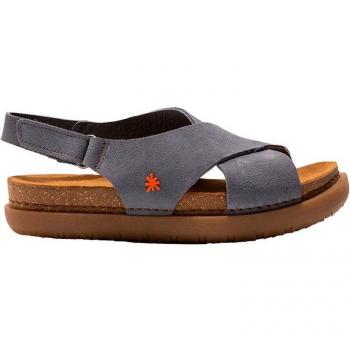 Art Sandalias Rhodes 1710 Skin Back Blue Fog de Piel con Autocierre para Mujer
